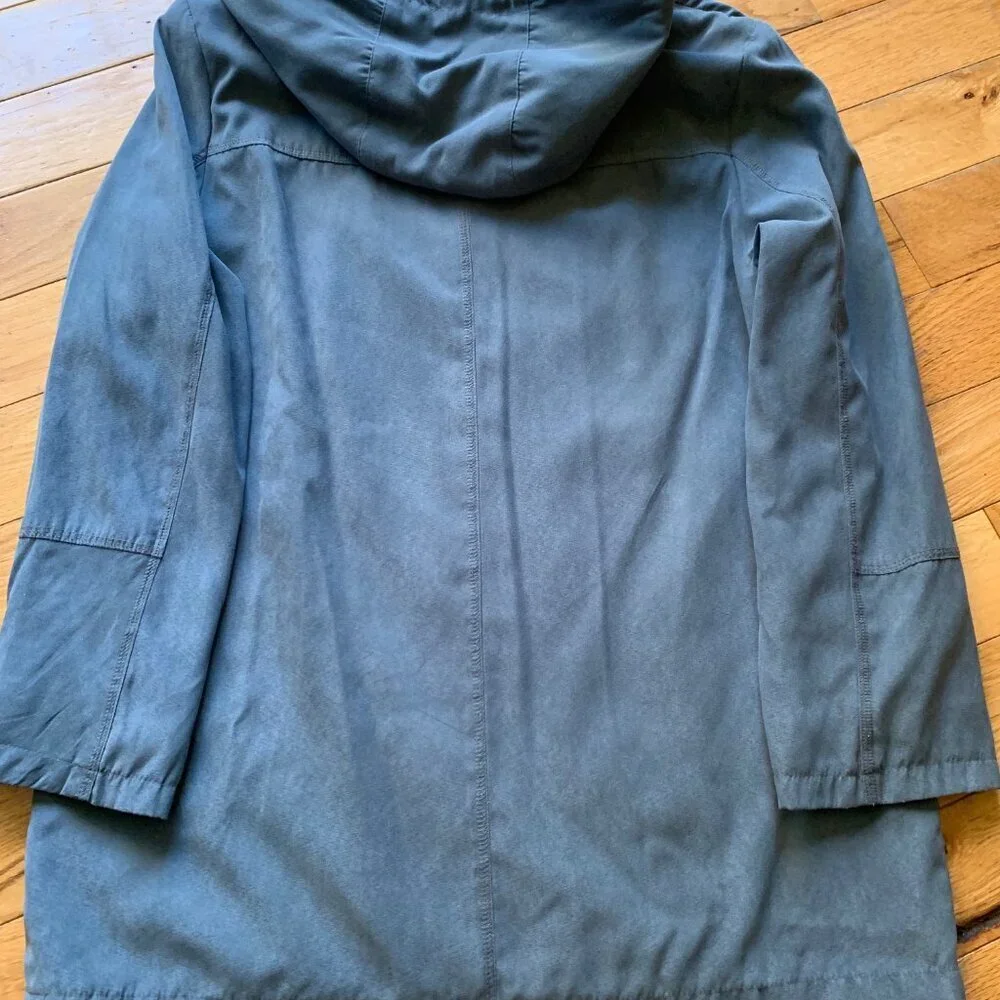 Fen-nelli Women’s Sage Green Suede Feel Hooded Jacket | Size 9/10 - Picture 10 of 10